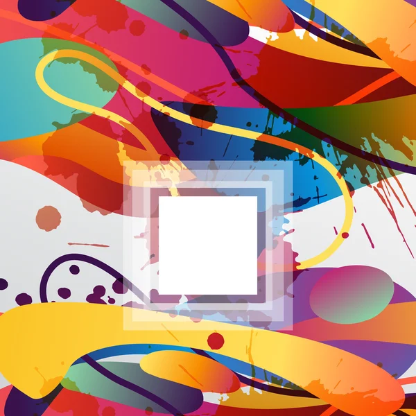 Fond décoratif coloré avec des formes libres et des taches — Image vectorielle