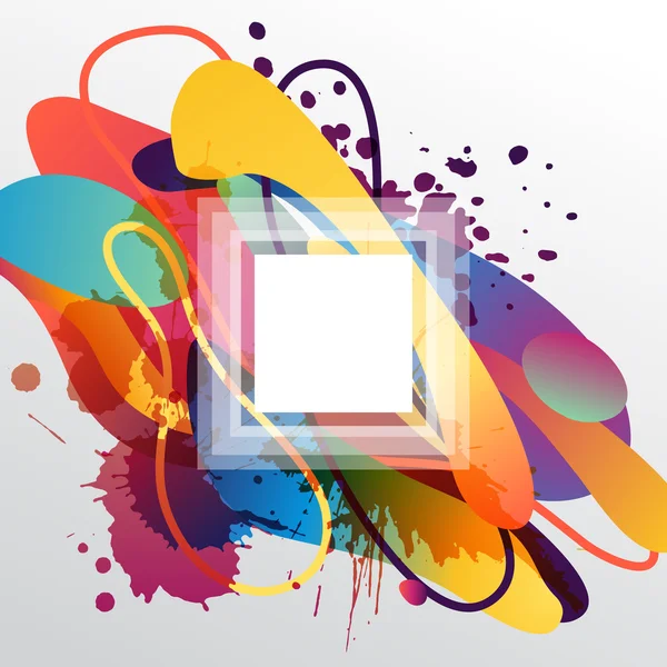Fond décoratif coloré avec des formes libres et des taches — Image vectorielle