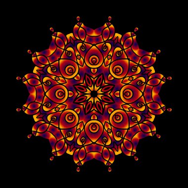 Mandala dönen dalgaların ile renkli dekoratif kartı