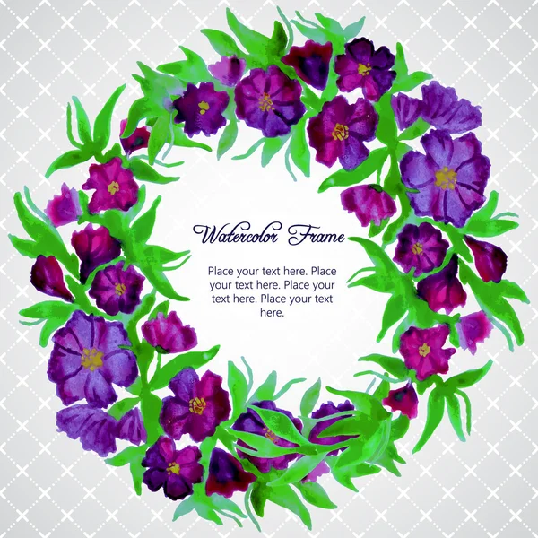 Floral wreath of branch with flowers — Stock Vector