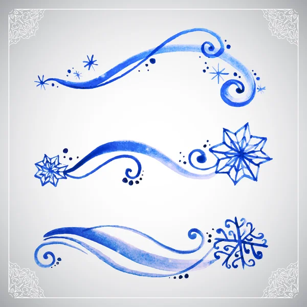 Watercolor winter frost ornament — Stock Vector