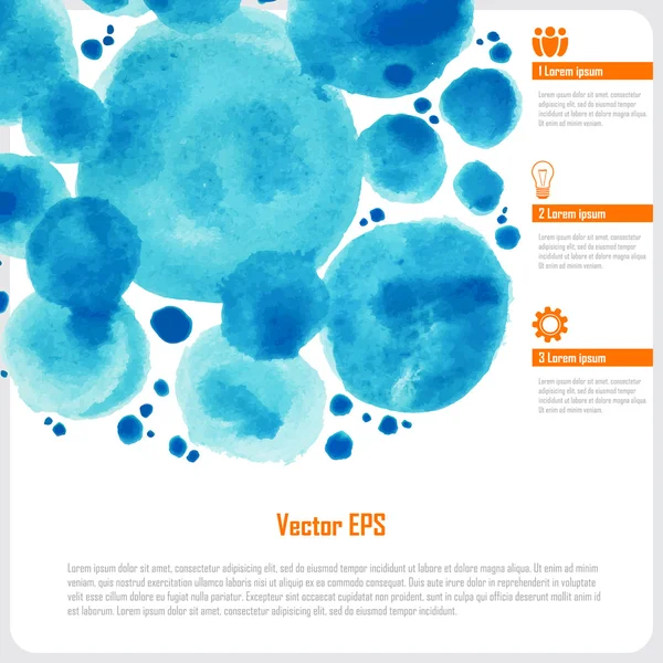 Geschäftsschablone mit Aquarell-runden Flecken — Stockvektor