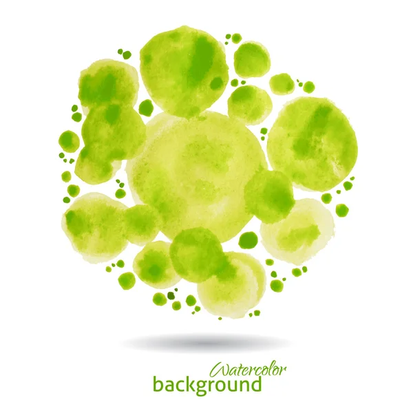 Verde acuarela borra fondo puntos abstractos — Vector de stock