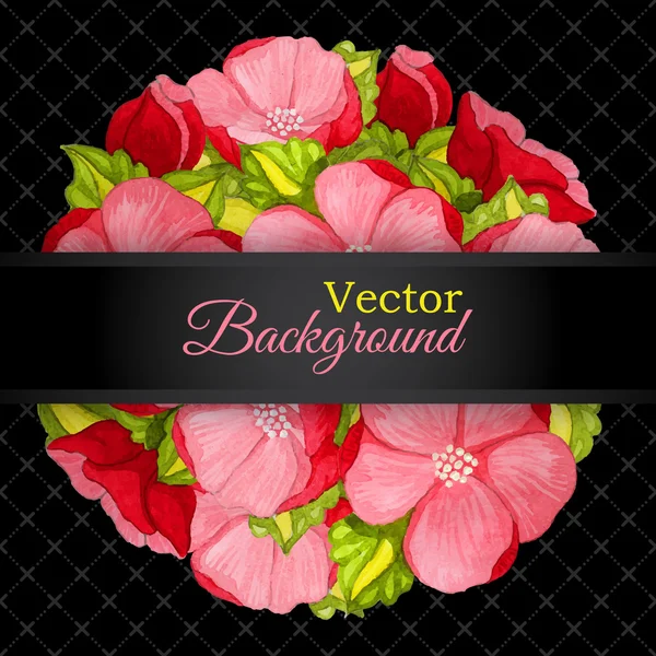 Floral uitnodigingskaart met bloemen peony sjabloon — Stockvector