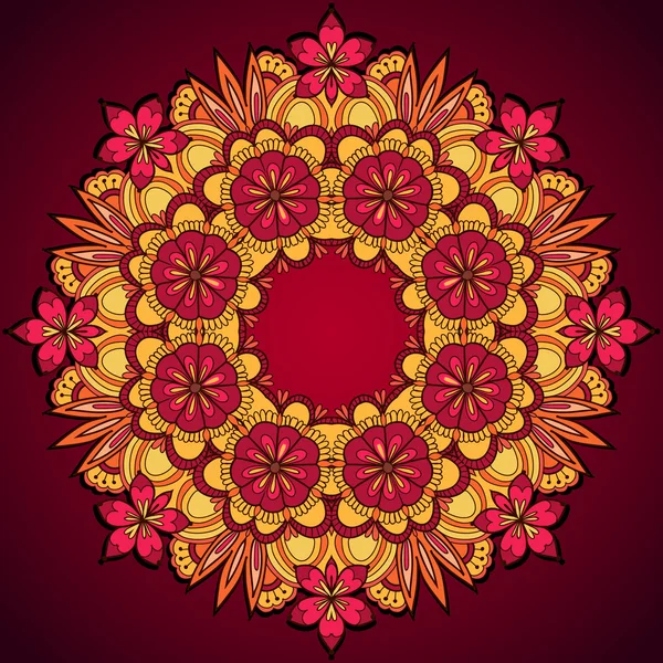 Modèle élégant fleurs vintage dentelle ornement — Image vectorielle