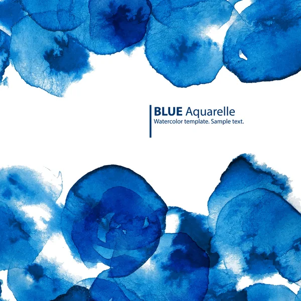 Aquarelle cercles bleus cadre abstrait — Image vectorielle