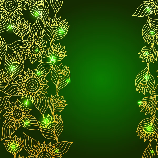 Fond élégant avec ornement floral en dentelle d'or — Image vectorielle