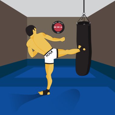 MMA ruh savaşçı ve kum torbası