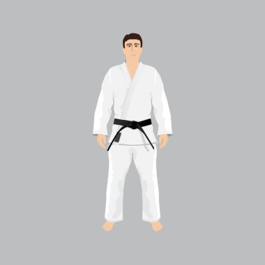 Men in sport wear judo and jiu-jitsu clipart
