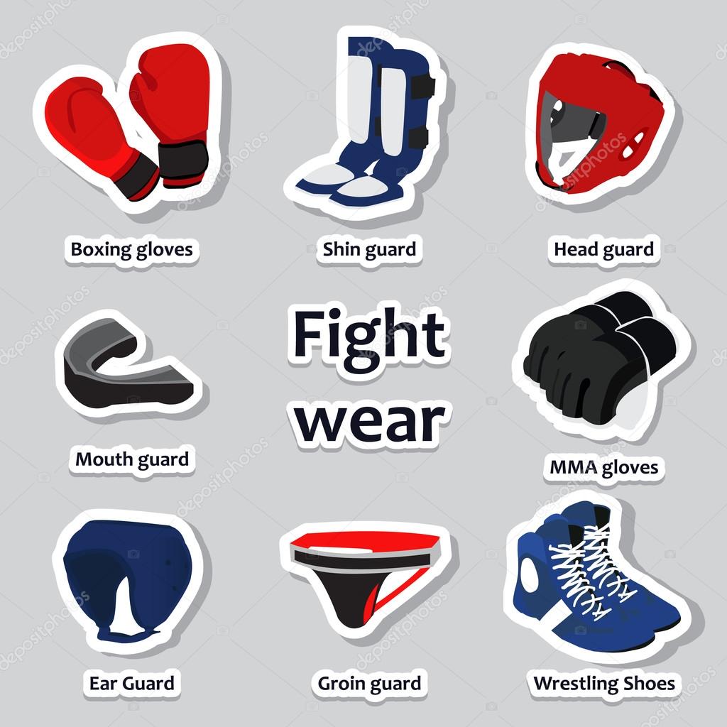 Set of sport equipment for martial arts