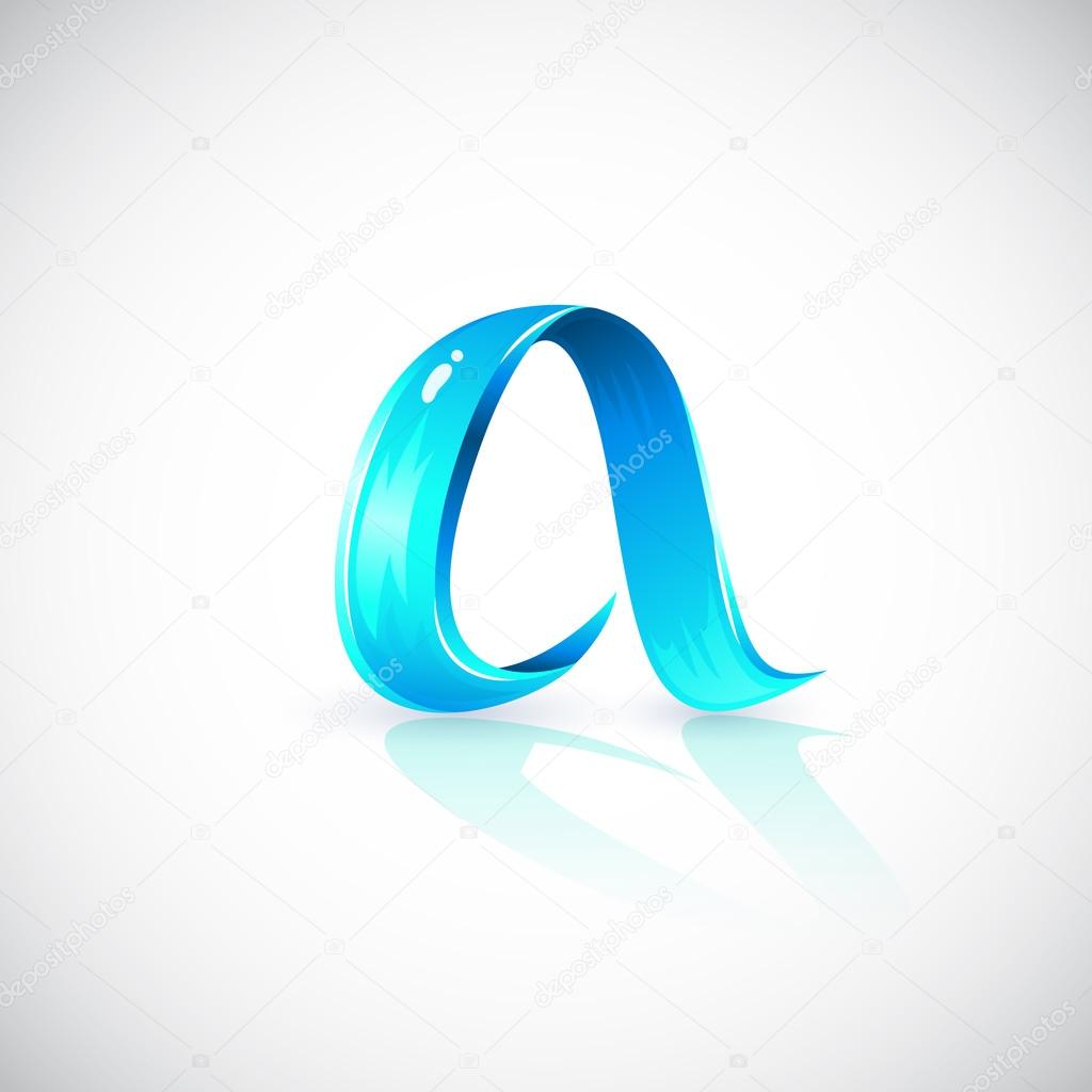 Icon of blue glass business logo icon  letter a