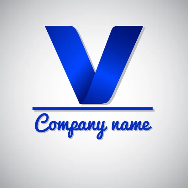 Ícone do logotipo da empresa de papel carta v —  Vetores de Stock