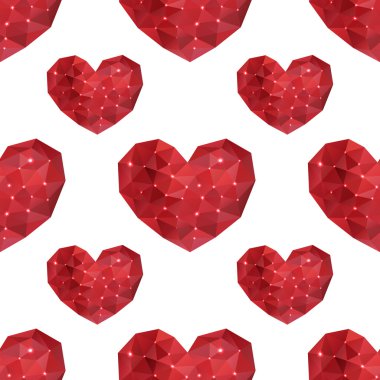 Üçgen geometrik kalpleri ile Seamless Modeli