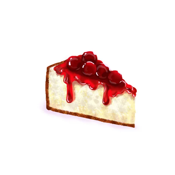 チーズケーキ、ヴァニリンのデジタル絵画 — ストック写真