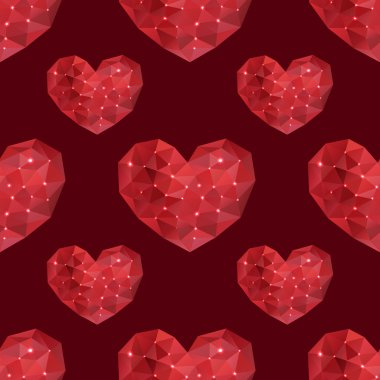 Üçgen geometrik kalpleri ile Seamless Modeli