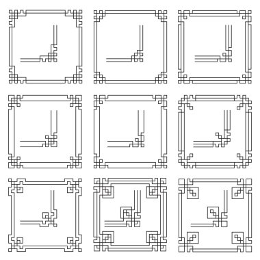 Vektör çerçeve kenarlıklarını art deco tarzında