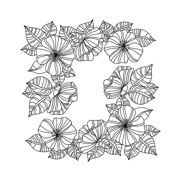 Pagina van kleuring boek met zonnebloemen — Stockvector