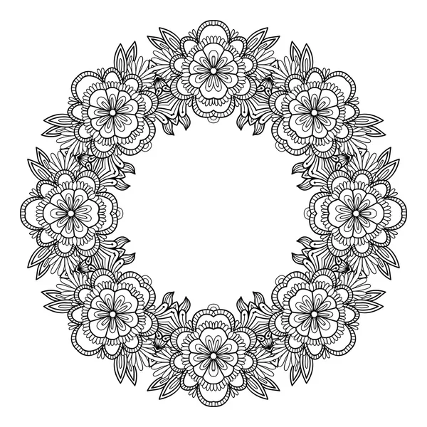 ≡ coloring page 花の花輪。大人のぬりえ本. — ストック写真 © karpenyuk #104489432