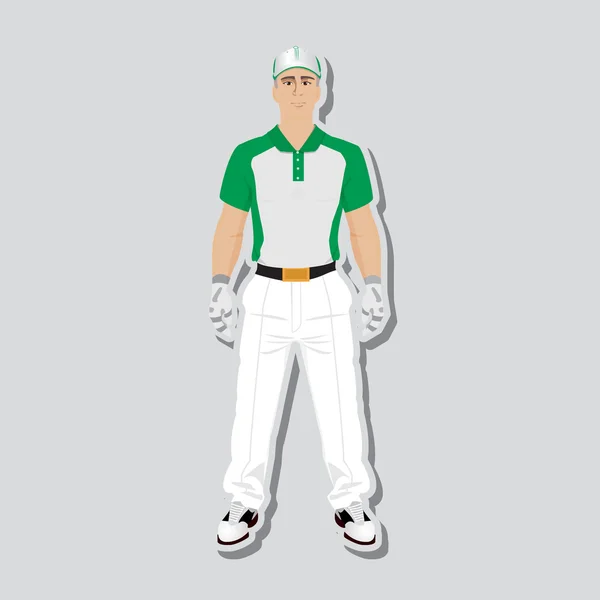 Golf jugador desgaste — Vector de stock