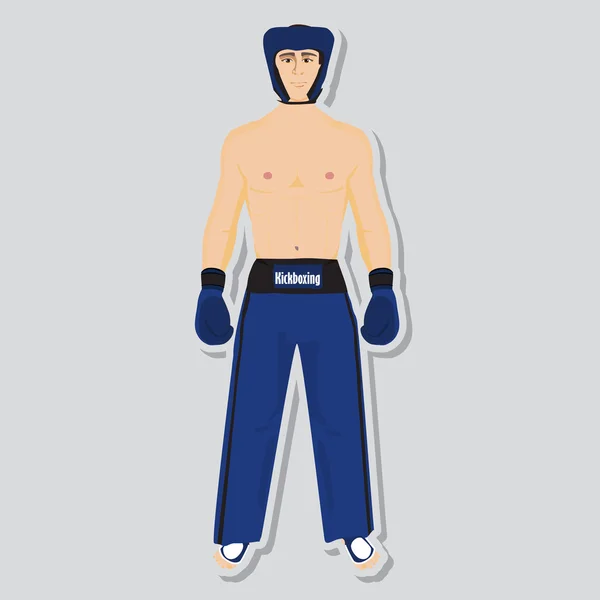 Combattant de kickboxing vectoriel — Image vectorielle