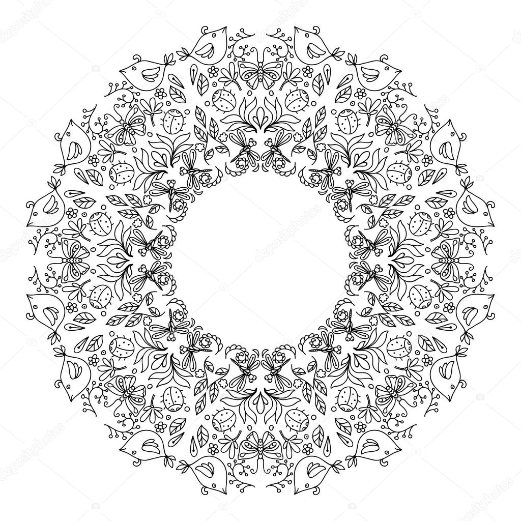 Heart shaped flower wreath coloring page #571 – coloring by miki 花 リース 塗り絵 – Homu Interia