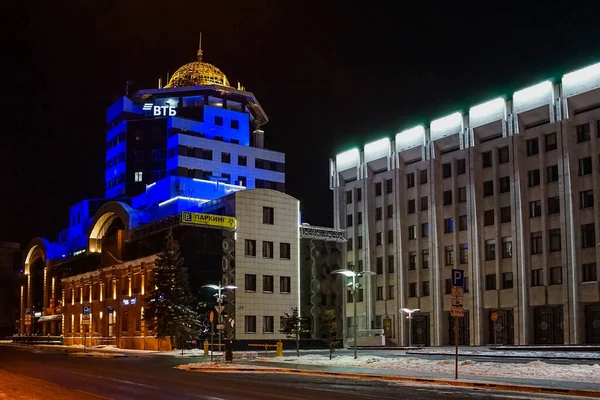 Зимняя Ночь России Самара — стоковое фото