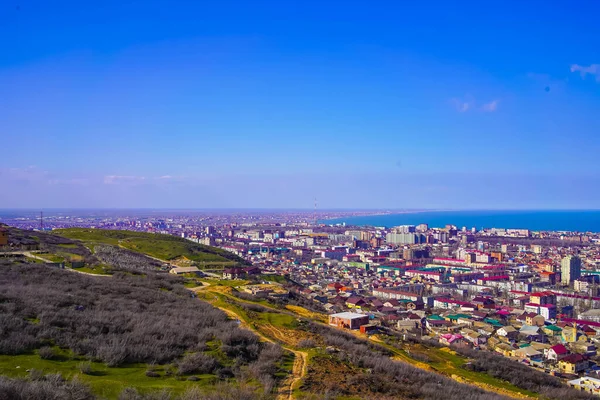 Makhachkala Stad Republiek Dagestan Rusland Berg Tarki Tau Stockfoto