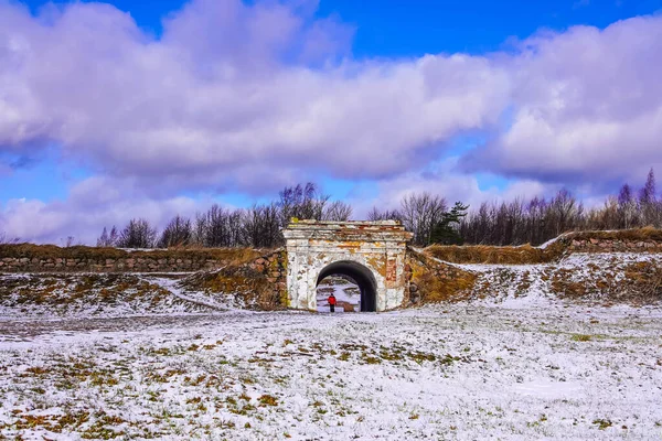 Annenskie Tahkimatları Yüzyılın Ortalarında Vyborg Inşa Edilen Önemli Yapı Olan Stok Fotoğraf