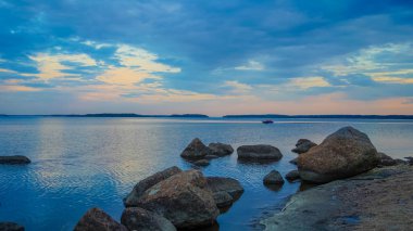 Sunset in the city of Vyborg