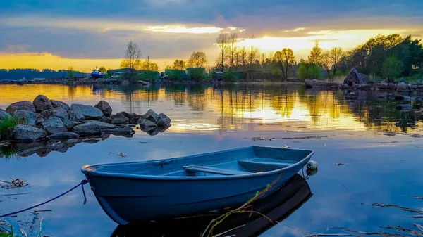 Sunset in the city of Vyborg