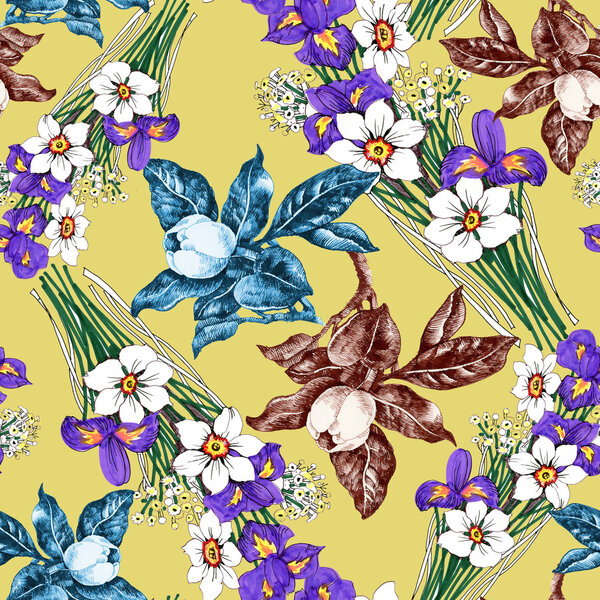 blooming bouquets of flowers