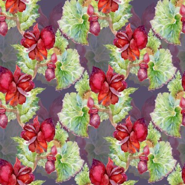 Kırmızı çiçekli kusursuz desen