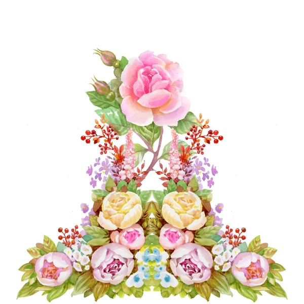 Blommande rosor blommor illustration — Stockfoto