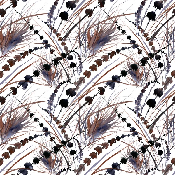 Monochrome herbs pattern — Stock Photo, Image