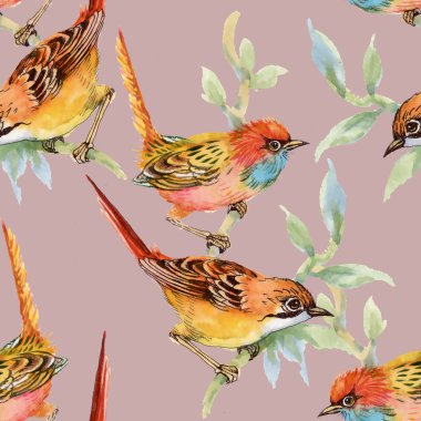 yabani kuşlar ve çiçekler