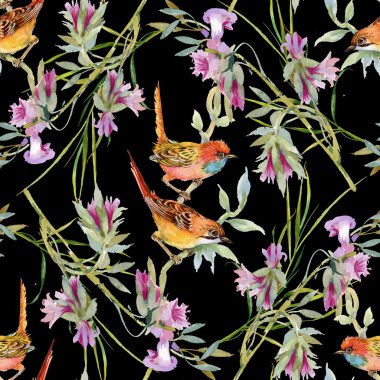 yabani kuşlar ve çiçekler