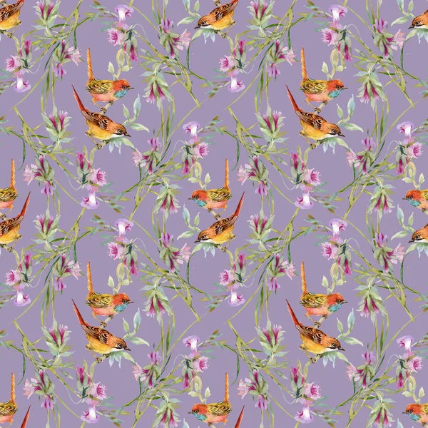 yabani kuşlar ve çiçekler