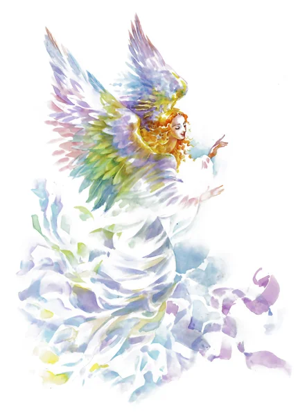 Прекрасный ангел с крыльями — стоковое фото