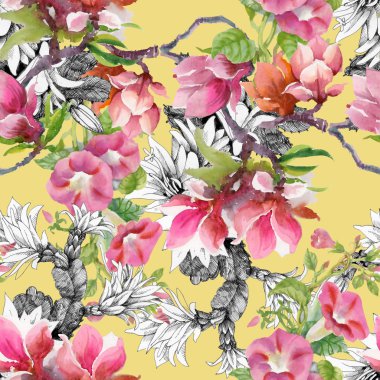  Esrar tomurcukları ve Manolya çiçek bağlamak