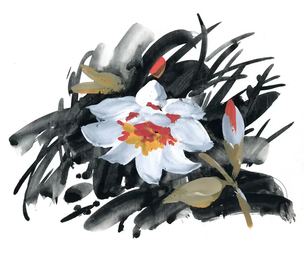 Akvarell virágdísz — Stock Fotó