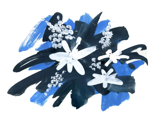 Aquarel bloeiende abstracte bloemen — Stockfoto
