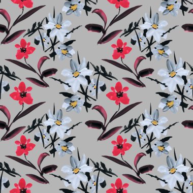 Vahşi çiçekler pürüzsüz desen