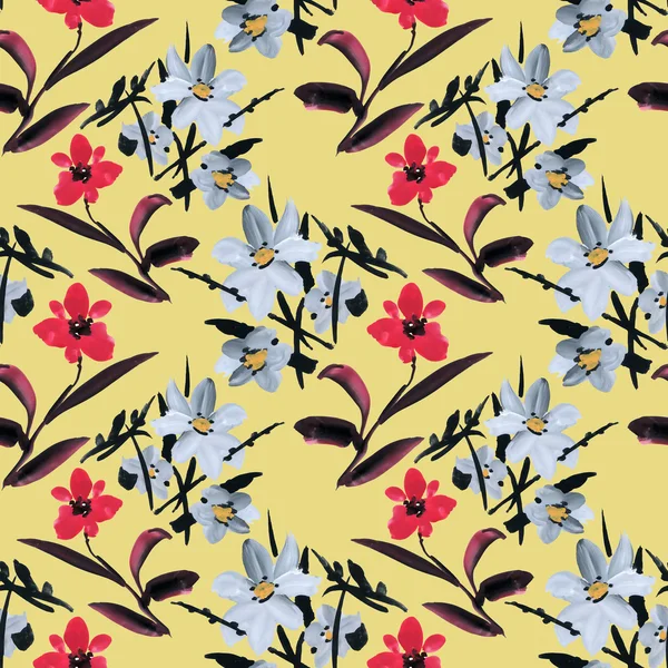 Wild flowers seamless pattern — Stock Photo, Image