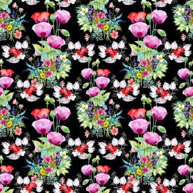 Güzel yaz çiçekler ve desen bırakır