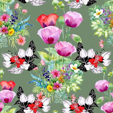 Güzel yaz çiçekler ve desen bırakır