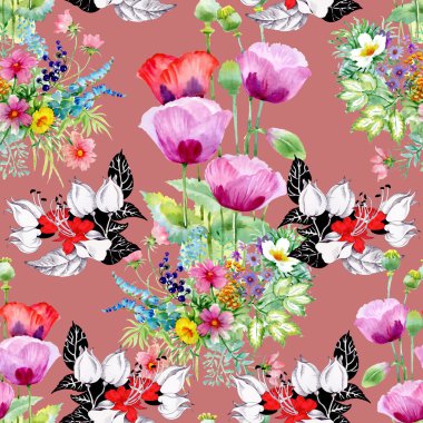 Güzel yaz çiçekler ve desen bırakır