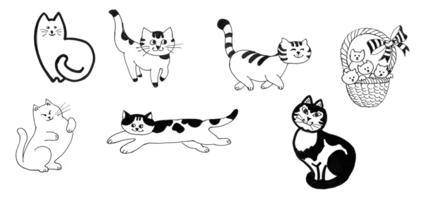 Set van doodle katten — Stockfoto