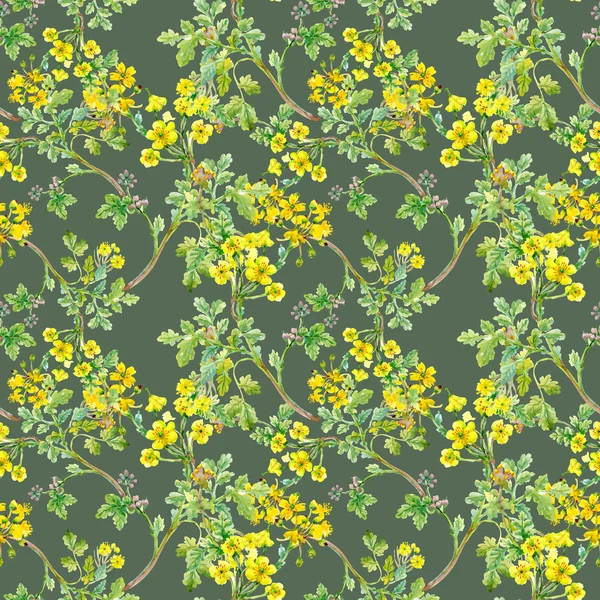 Seamless pattern with yellow flowers — Stock Photo, Image