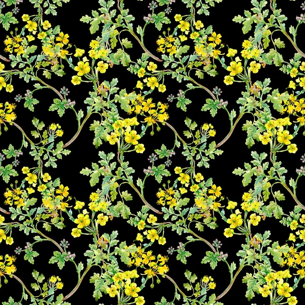 Nahtloses Muster mit gelben Blüten — Stockfoto