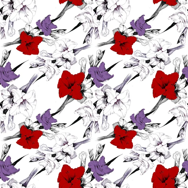 Renkli hibiscus desen — Stok fotoğraf